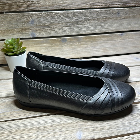 Abeo Frankly Metallic Leather Comfort Metallic Flats Size 8.5 - Picture 2 of 7